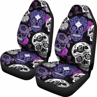 Skullistic Sugar Skulls Purple Car Seat Covers