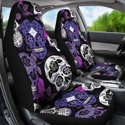 Skullistic Sugar Skulls Purple Car Seat Covers