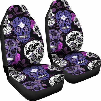 Skullistic Sugar Skulls Purple Car Seat Covers