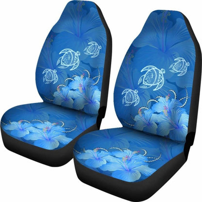 Hawaii Blue Hibiscus Turtle Polynesian Car Set Cover - New - Awesome
