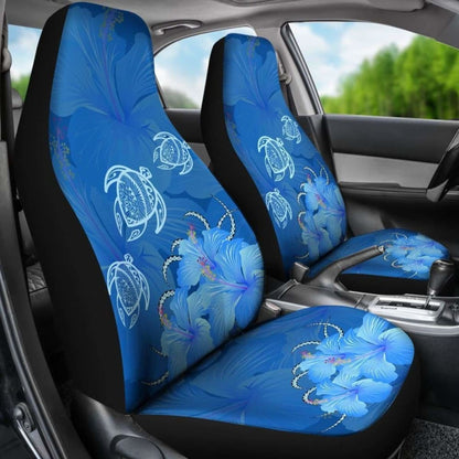 Hawaii Blue Hibiscus Turtle Polynesian Car Set Cover - New - Awesome