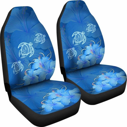 Hawaii Blue Hibiscus Turtle Polynesian Car Set Cover - New - Awesome