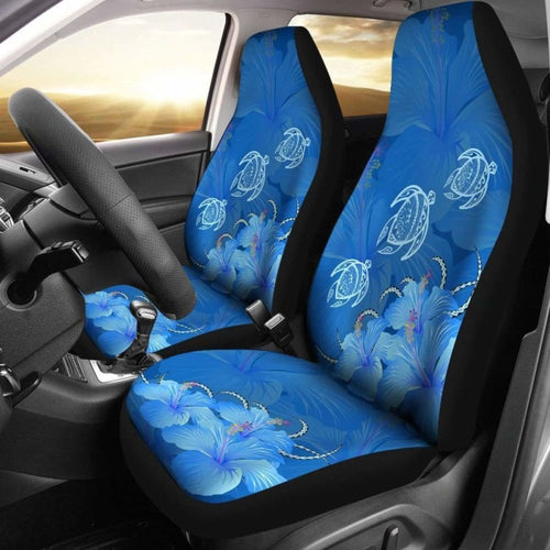 Hawaii Blue Hibiscus Turtle Polynesian Car Set Cover - New - Awesome