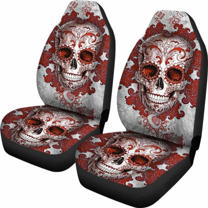 Set Of Pcs - Day Of The Dead - Sugar Skulls Car Seat Covers