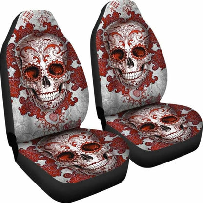 Set Of Pcs - Day Of The Dead - Sugar Skulls Car Seat Covers