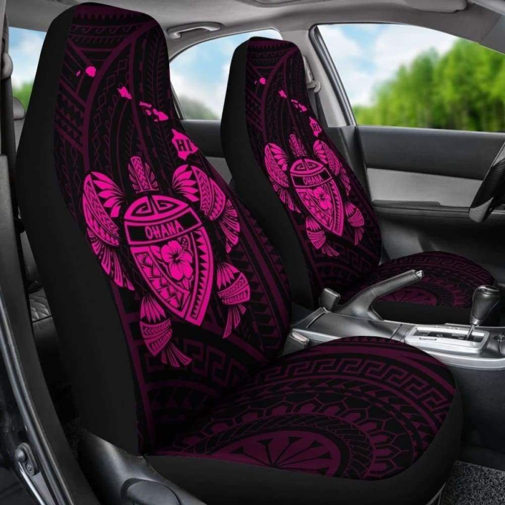 Hawaii Turtle Hibiscus Map Car Seat Covers - Pink - New -