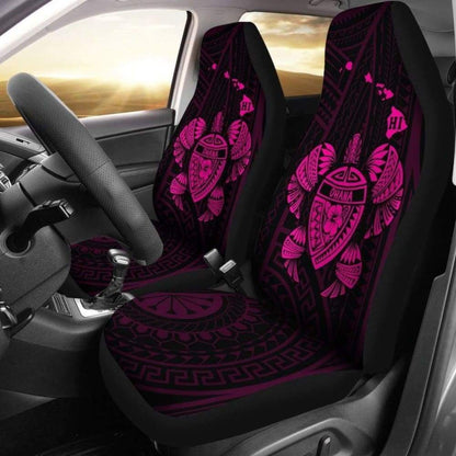 Hawaii Turtle Hibiscus Map Car Seat Covers - Pink - New -