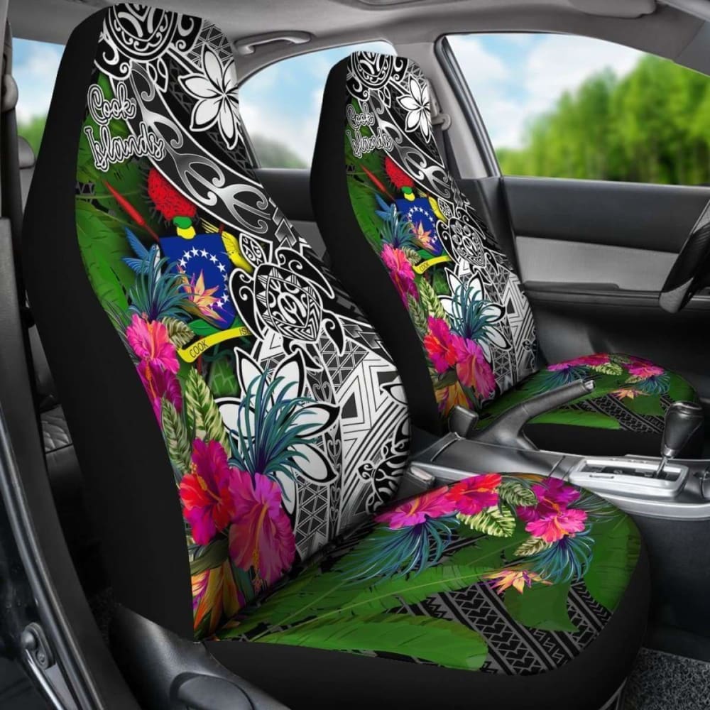 Cook Islands Car Seat Covers - Turtle Plumeria Banana Leaf - Amazing