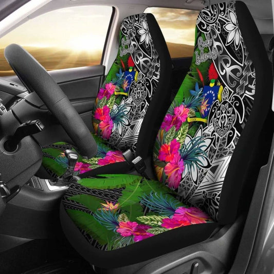 Cook Islands Car Seat Covers - Turtle Plumeria Banana Leaf - Amazing
