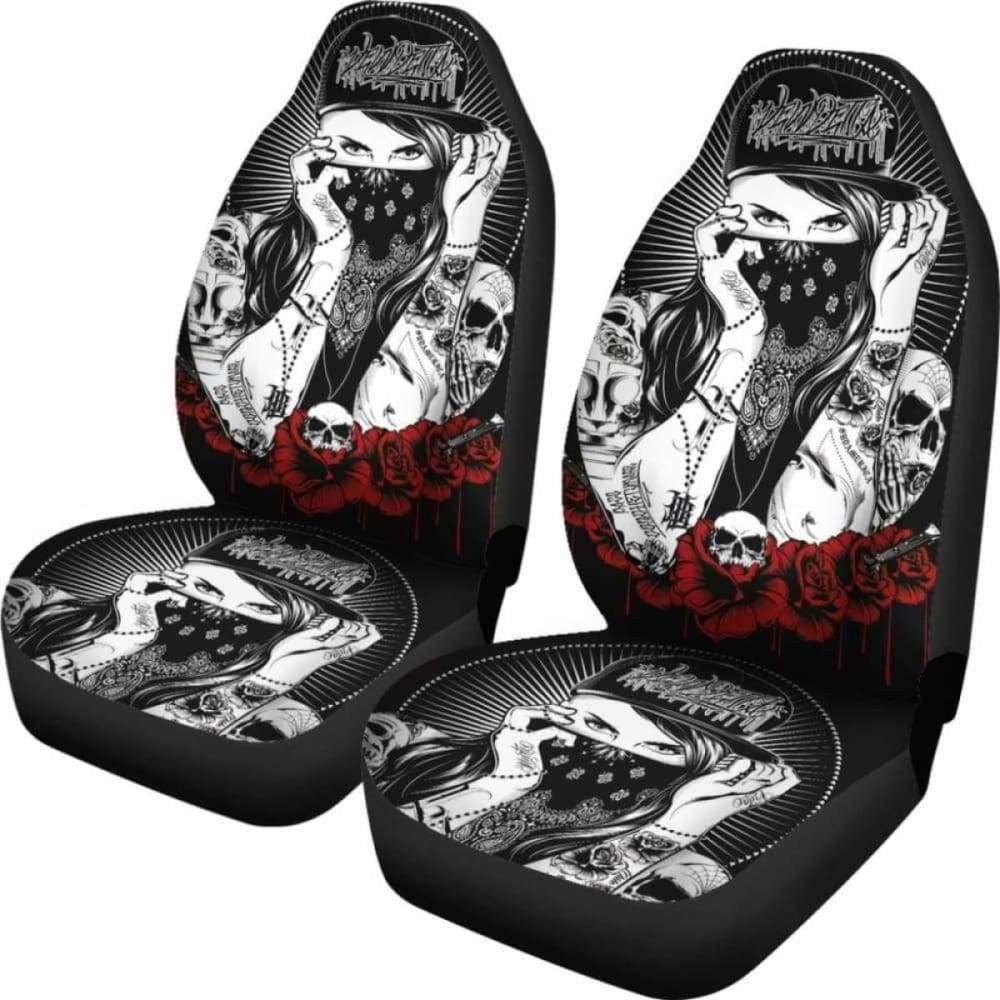 Set Pcs Gothic Skull Car Seat Covers