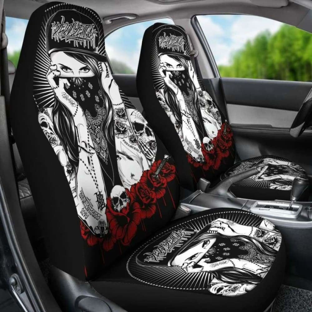 Set Pcs Gothic Skull Car Seat Covers