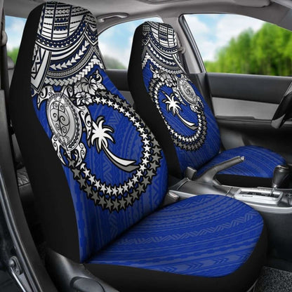 Chuuk Polynesian Car Seat Covers - White Turtle (Blue) - Amazing