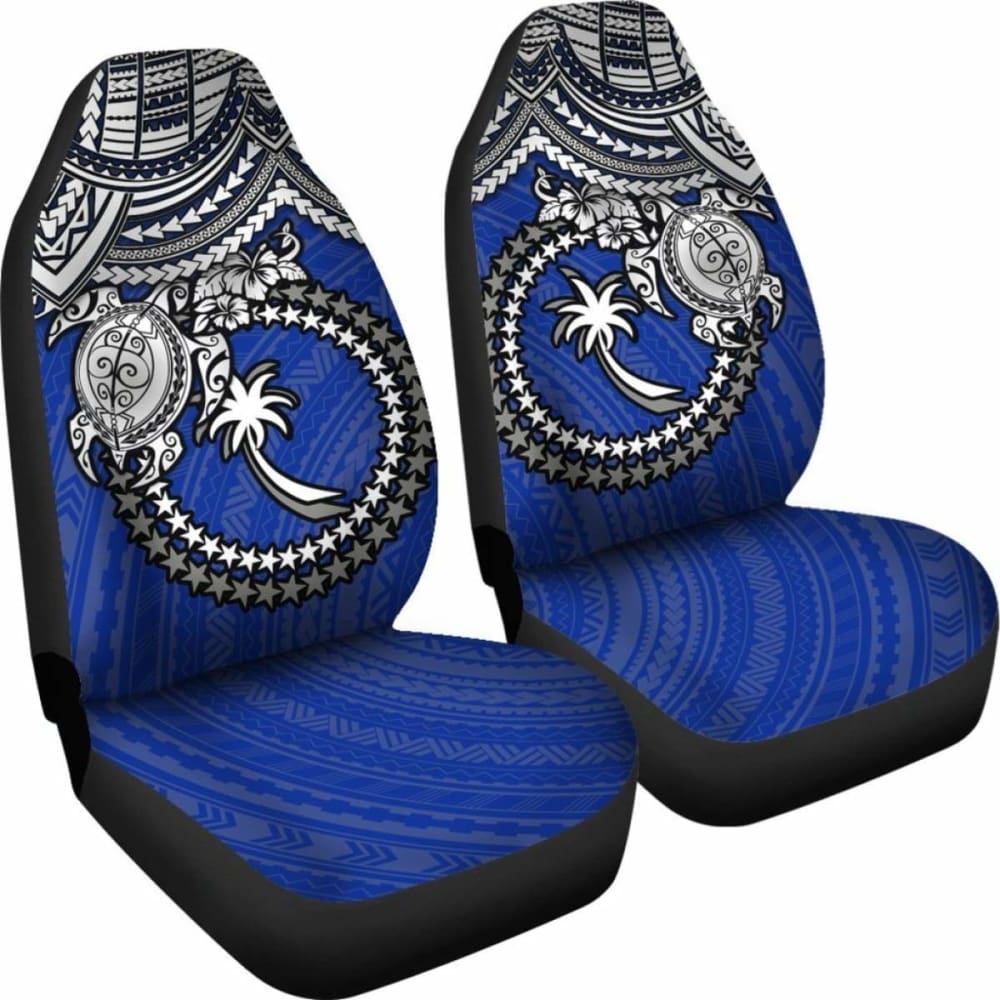 Chuuk Polynesian Car Seat Covers - White Turtle (Blue) - Amazing
