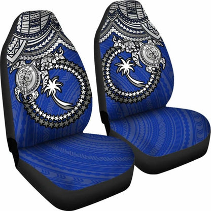 Chuuk Polynesian Car Seat Covers - White Turtle (Blue) - Amazing
