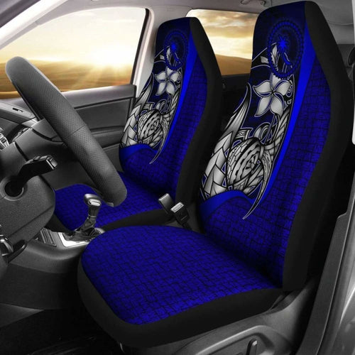 Chuuk Micronesian Car Seat Covers Blue Turtle With Hook