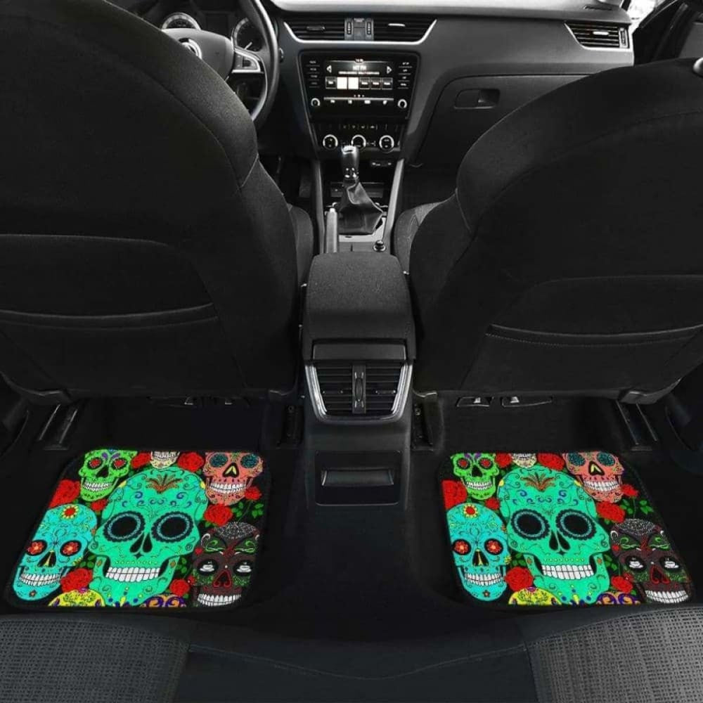 Set Pcs Sugar Skull Car Mats