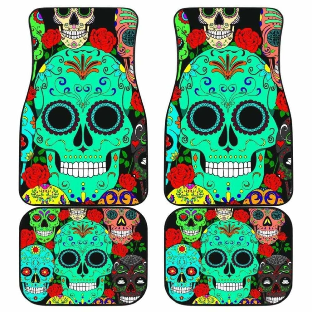 Set Pcs Sugar Skull Car Mats