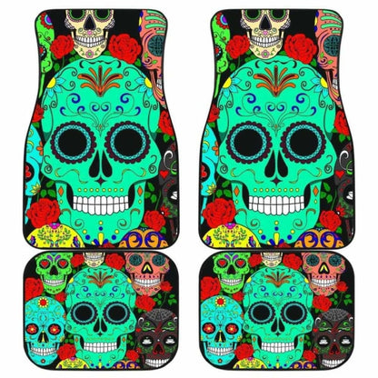 Set Pcs Sugar Skull Car Mats