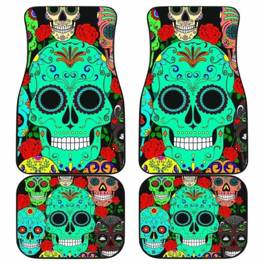 Set Pcs Sugar Skull Car Mats