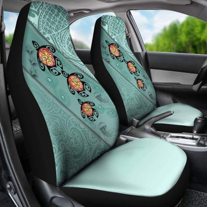 Hawaii Turtle Swimming Tribal Polynesian Car Seat Covers -