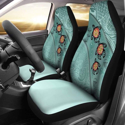 Hawaii Turtle Swimming Tribal Polynesian Car Seat Covers -