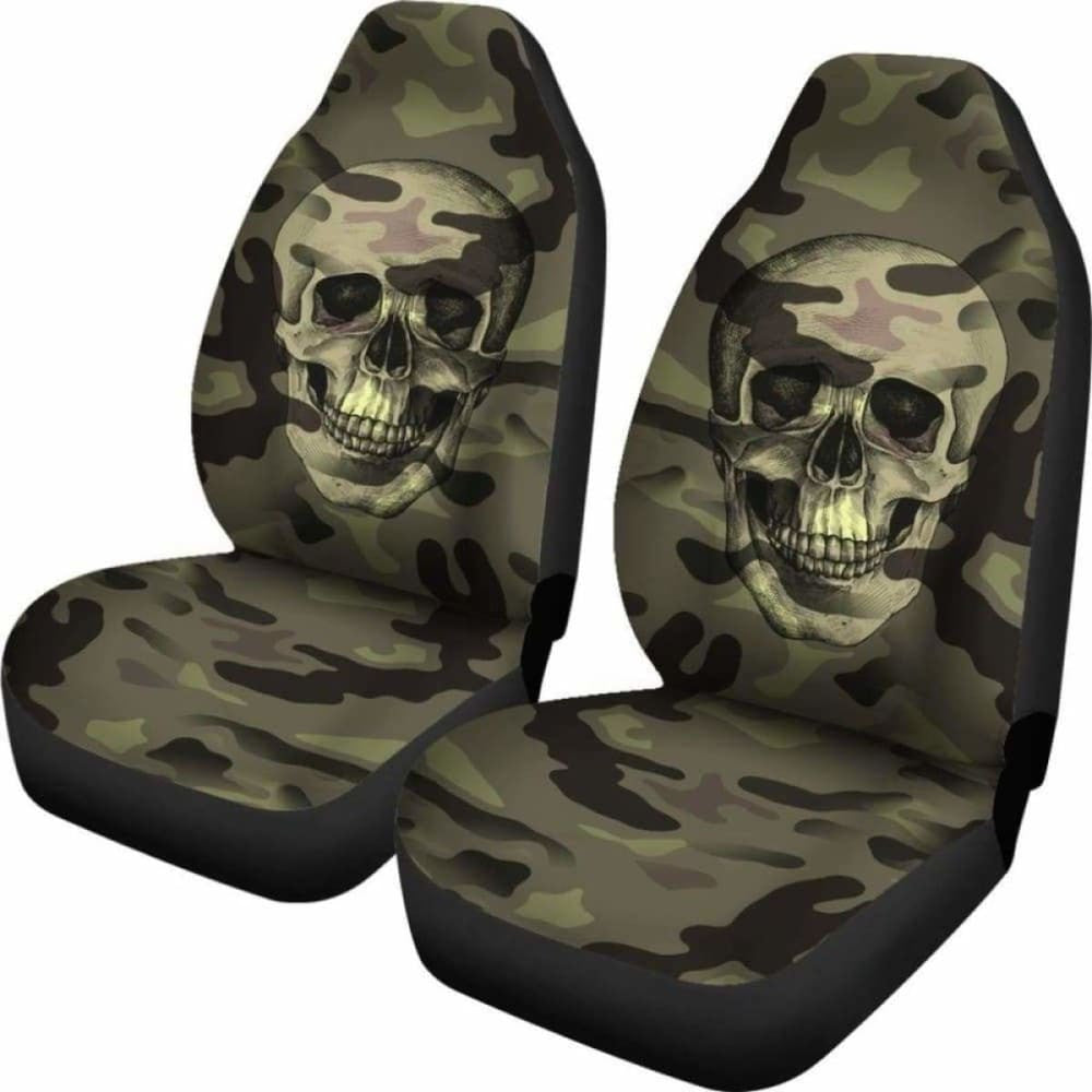 Skull Camo Pattern Car Seat Covers