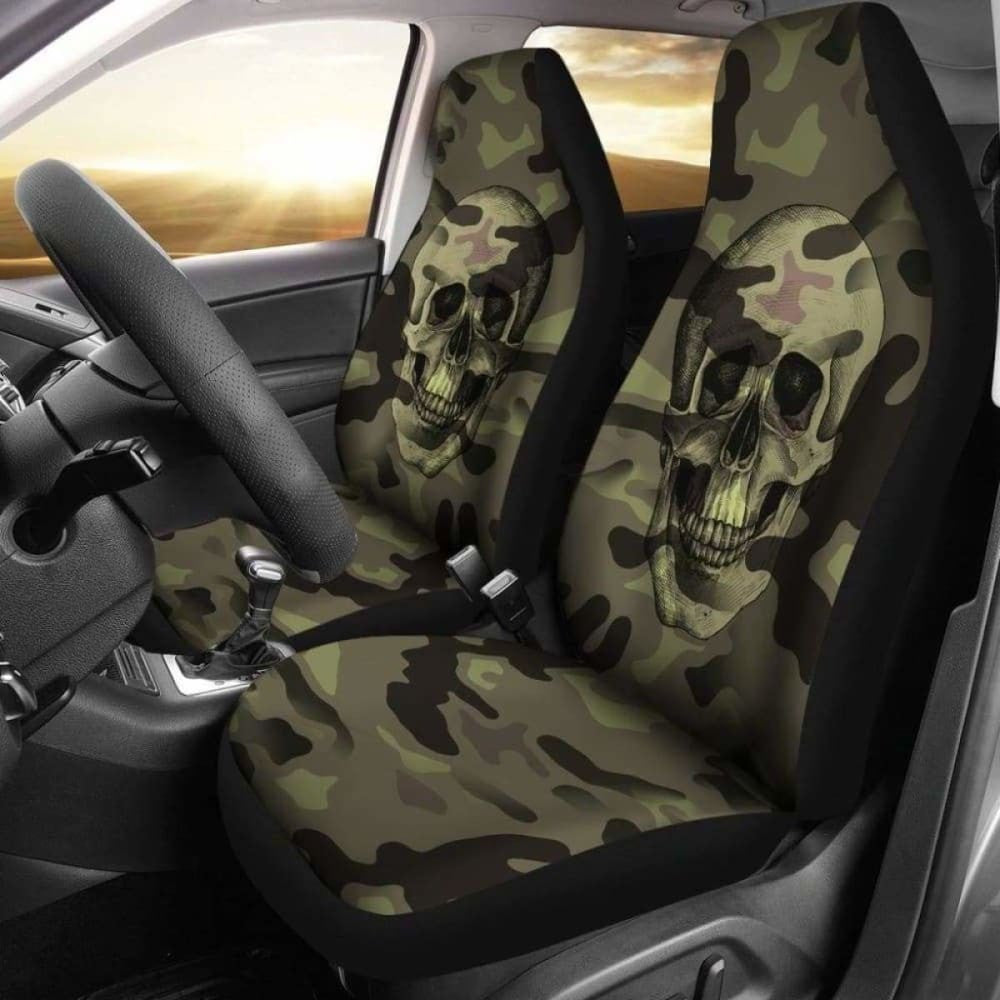 Skull Camo Pattern Car Seat Covers