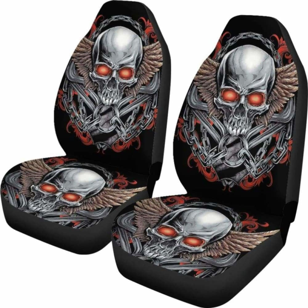 Set Pcs Gothic Skull Car Seat Covers