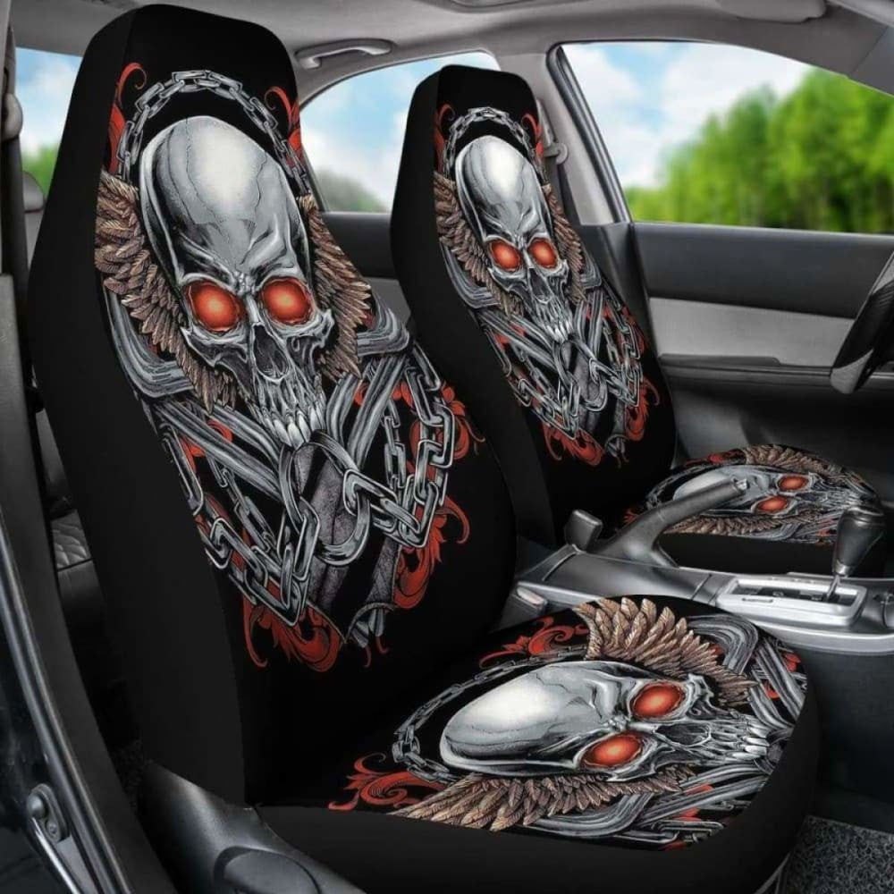 Set Pcs Gothic Skull Car Seat Covers