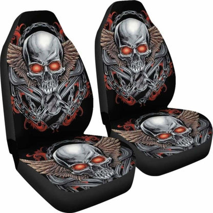 Set Pcs Gothic Skull Car Seat Covers