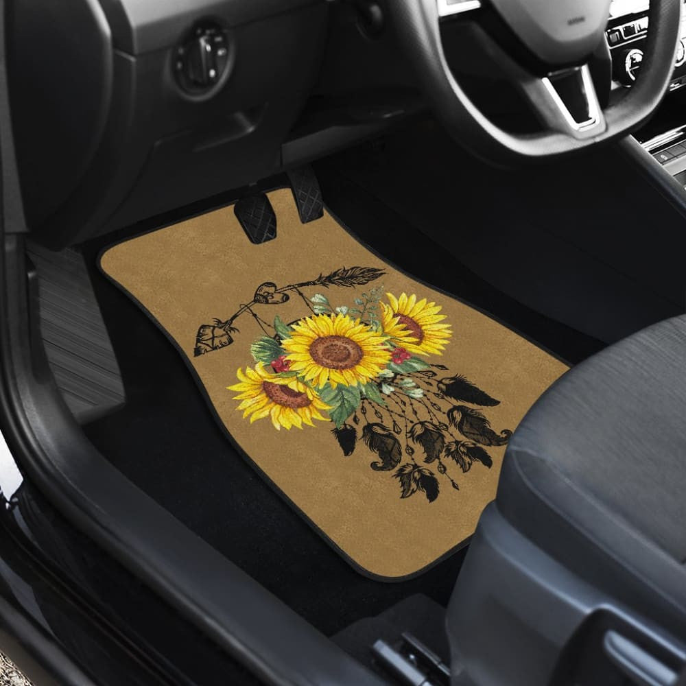 Sunflower Dreamcatcher Native Design Custom Car Floor Mats