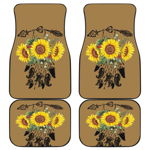 Sunflower Dreamcatcher Native Design Custom Car Floor Mats
