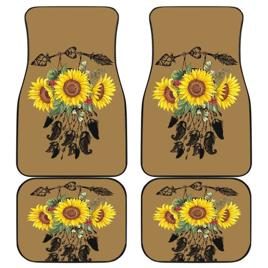 Sunflower Dreamcatcher Native Design Custom Car Floor Mats