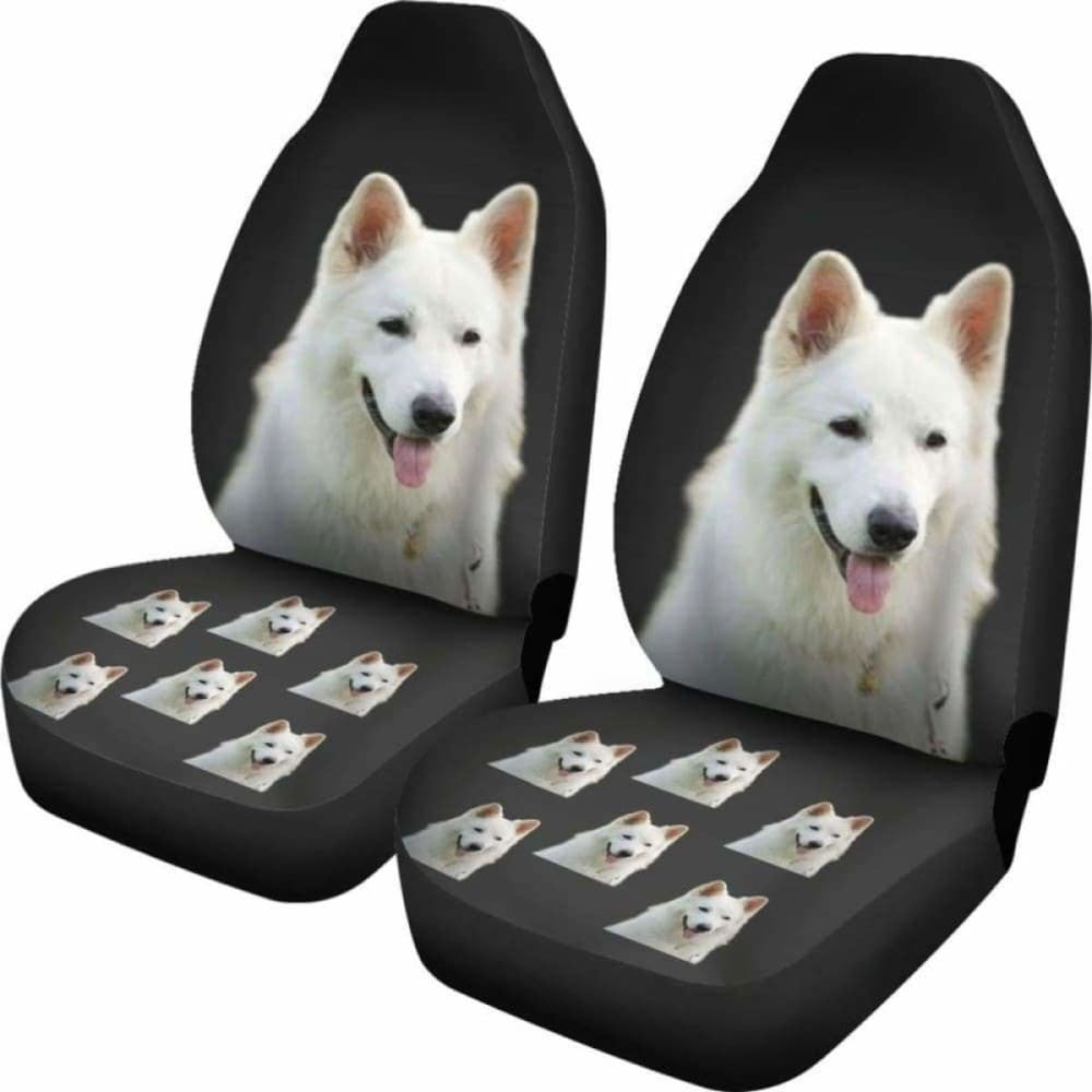 White Swiss Shepherd Car Seat Covers Black