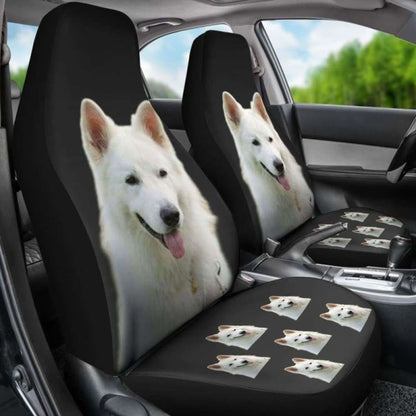 White Swiss Shepherd Car Seat Covers Black