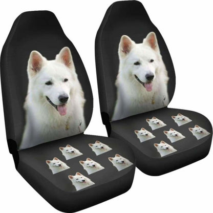 White Swiss Shepherd Car Seat Covers Black