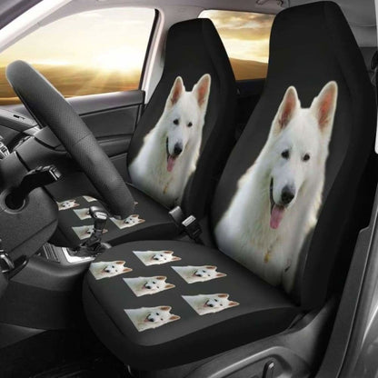 White Swiss Shepherd Car Seat Covers Black