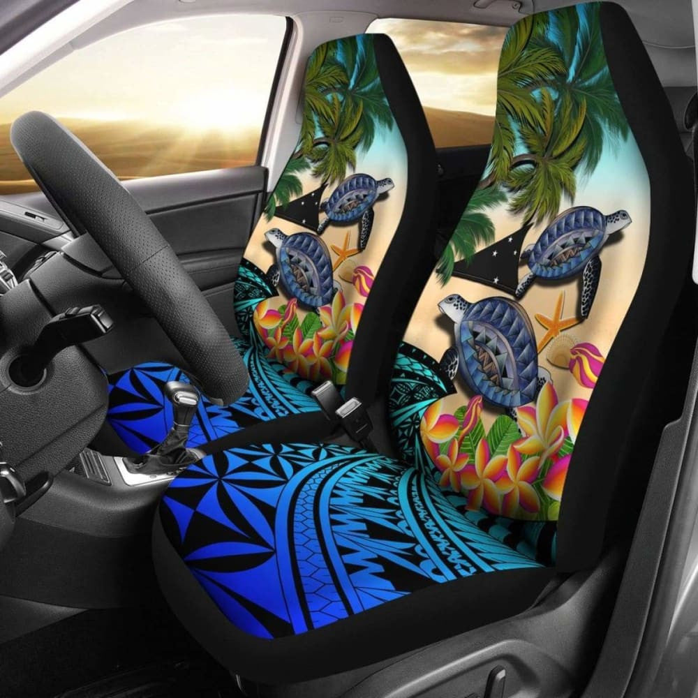 Tokelau Car Seat Covers - Polynesian Turtle Coconut Tree And Plumeria Amazing