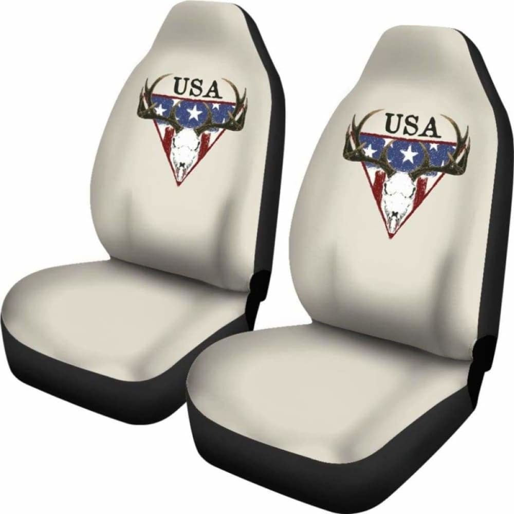 Usa Deer Skull Seat Cover