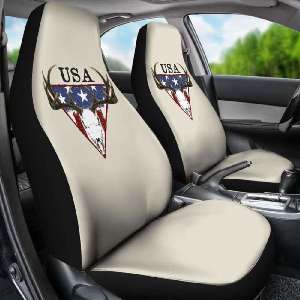 Usa Deer Skull Seat Cover