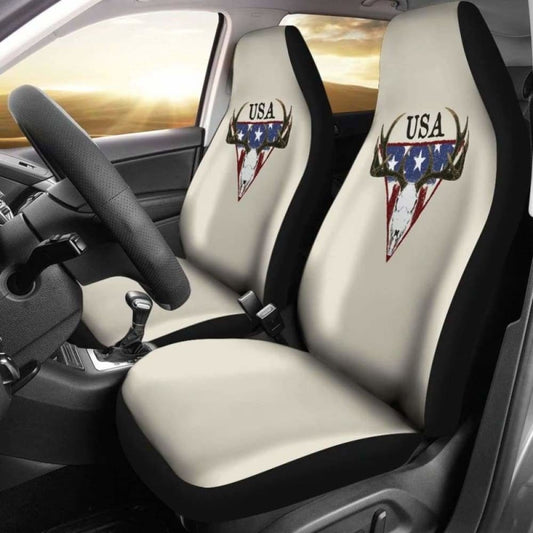 Usa Deer Skull Seat Cover