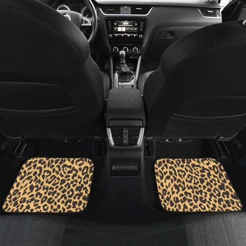 Leopard Skin Print Front And Back Car Mats