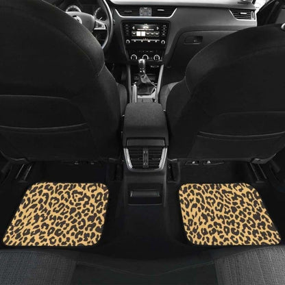 Leopard Skin Print Front And Back Car Mats