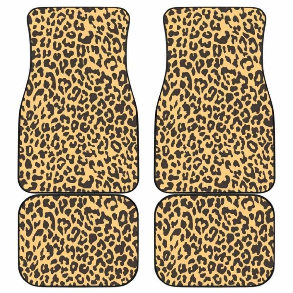 Leopard Skin Print Front And Back Car Mats