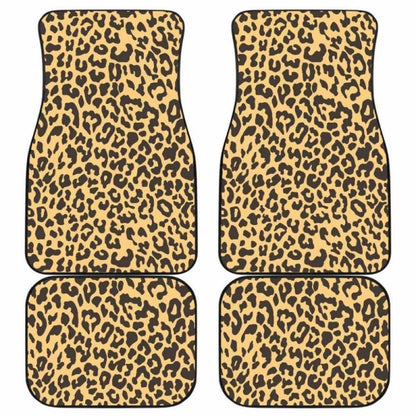 Leopard Skin Print Front And Back Car Mats