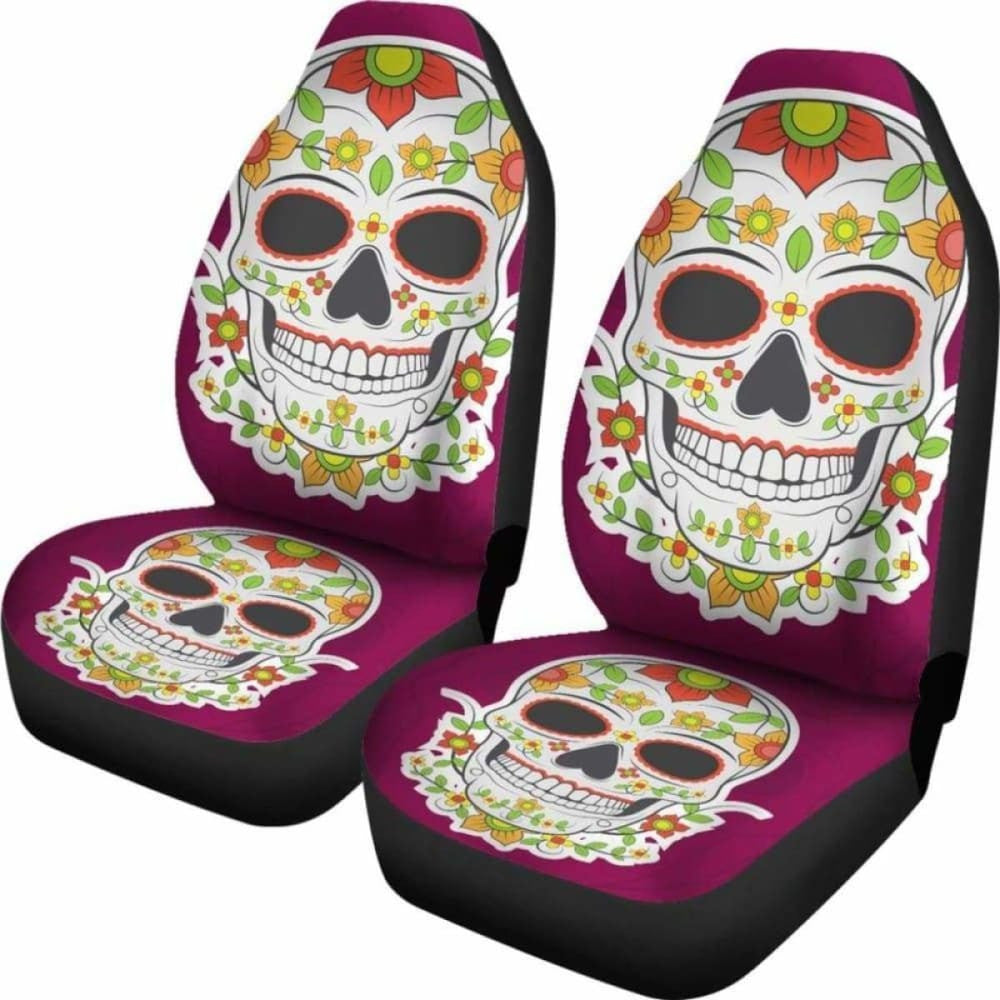 Sugar Skull Car Seat Cover - Day Of The Dead
