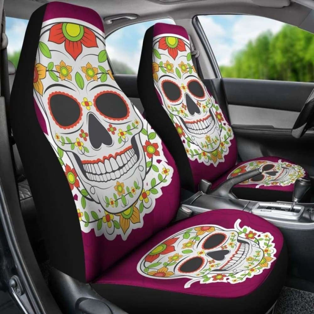 Sugar Skull Car Seat Cover - Day Of The Dead