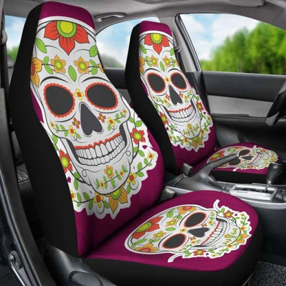 Sugar Skull Car Seat Cover - Day Of The Dead