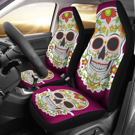 Sugar Skull Car Seat Cover - Day Of The Dead