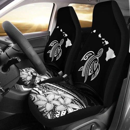 Hawaii Map Plumeria Polynesian White Turtle Car Set Covers - New - Awesome